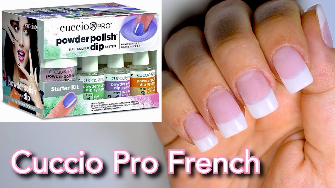 How To Do A French Nails Using Cuccio Pro Starter Dip Powder Kit. ENG