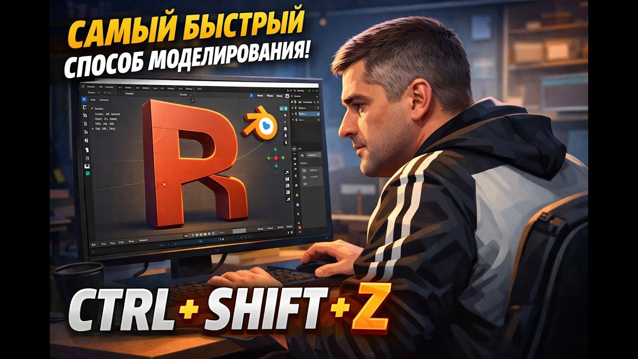 Самый быстрый способ моделирования в Blender через горячие клавиши Ctrl + Shift + Z
