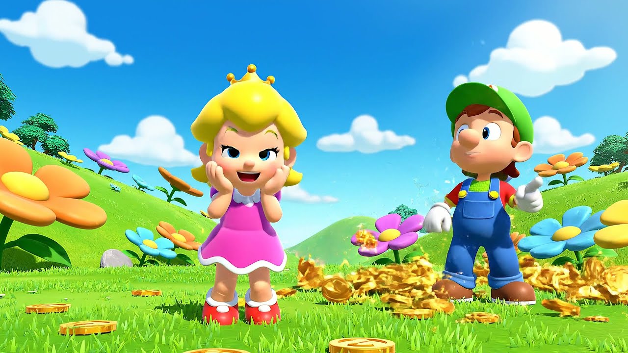 Baby Peach e Mario Tropeçaram em um Bloco | Canções Infantis e Rimas para Crianças