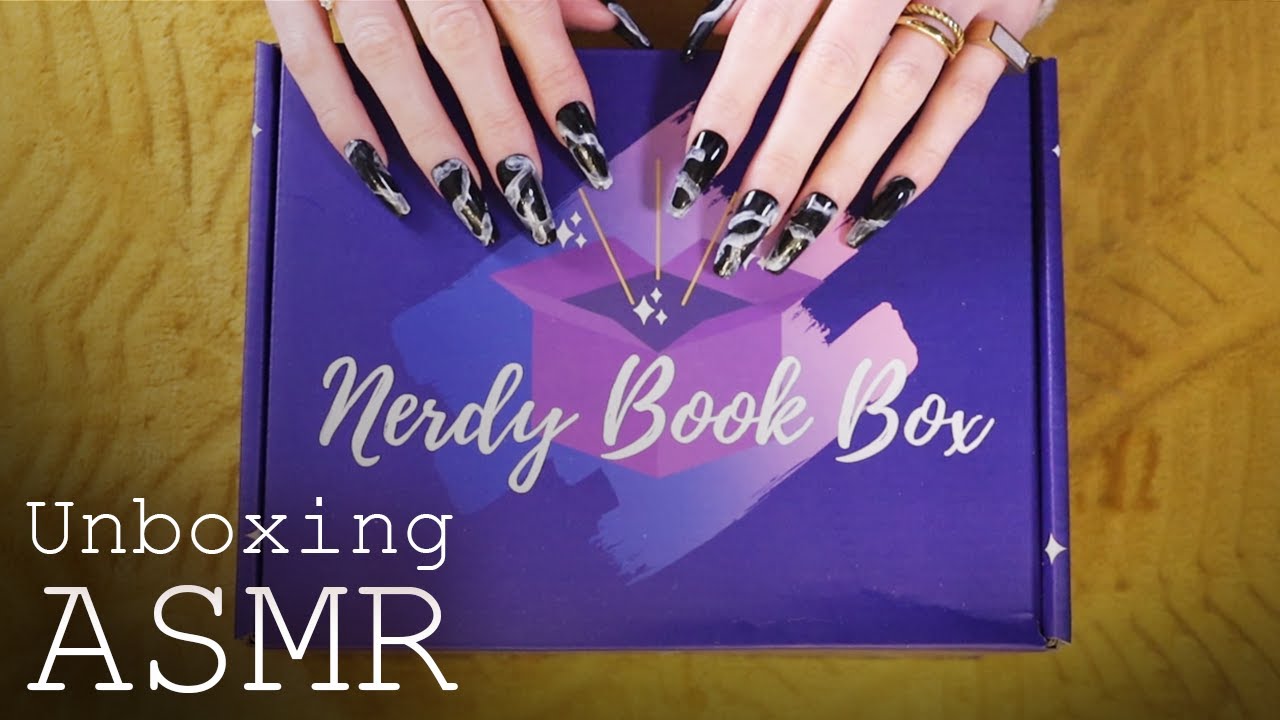 ASMR Nerdy Book Box Unboxing (🎧 soft spoken, book tapping, tracing)