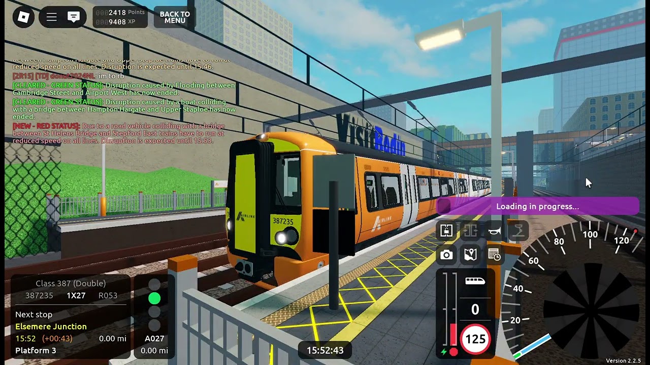 Roblox SCR V2.2.5 Airlink Class 387/2 R053 Stepford Central → Airport Terminal 2