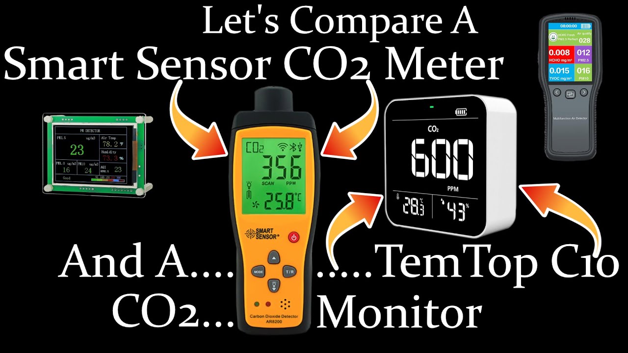 Comparing Smart Sensor CO2 Handheld Meter & TemTop C10 CO2 Monitor Along with Smart Sensor CO meter