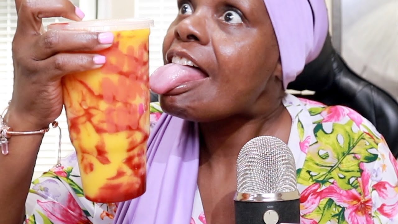 🥭 Dunkin Donuts Large Mangonada ASMR Eating Sounds