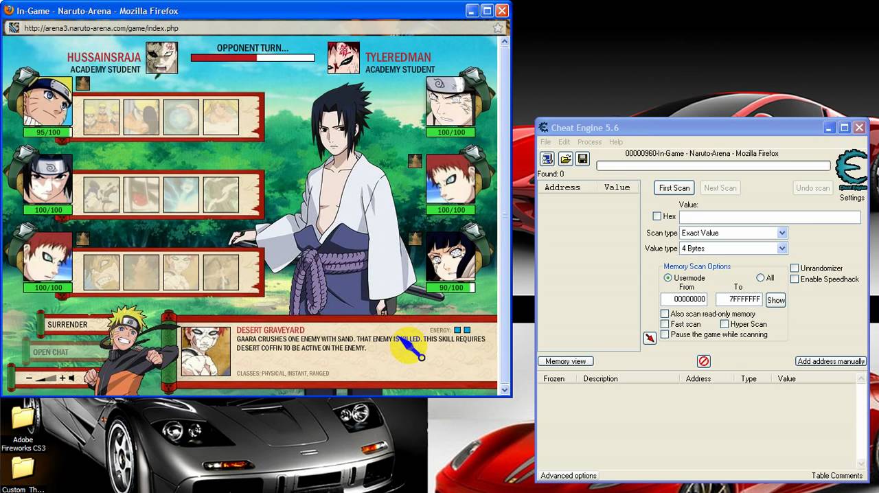 How to get more chakra in Naruto Arena - Cheat Engine 5.6
