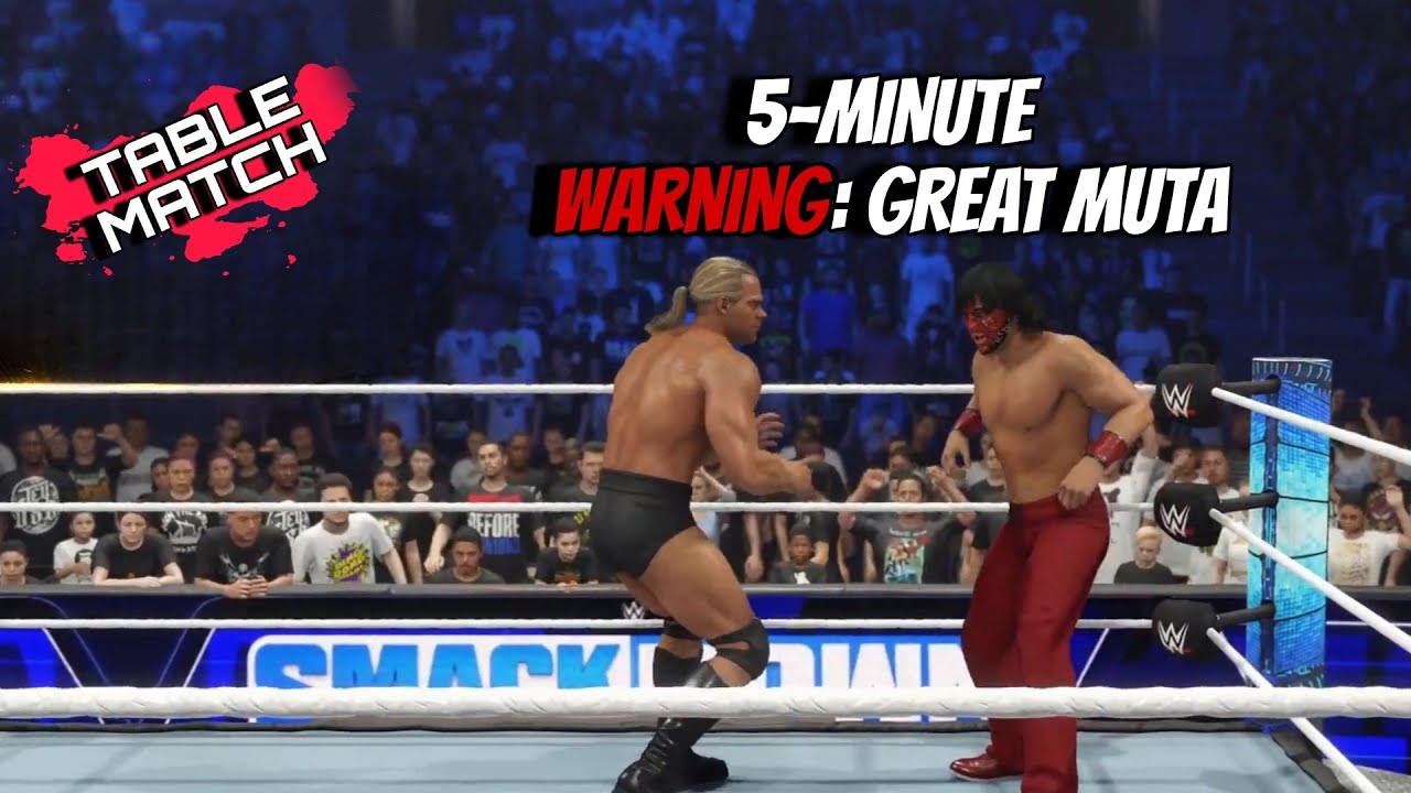 WWE 2K24 My FACTION: LIVE EVENTS 5-MINUTE WARNING: GREAT MUTA Vs Lex Luger TABLE MATCH