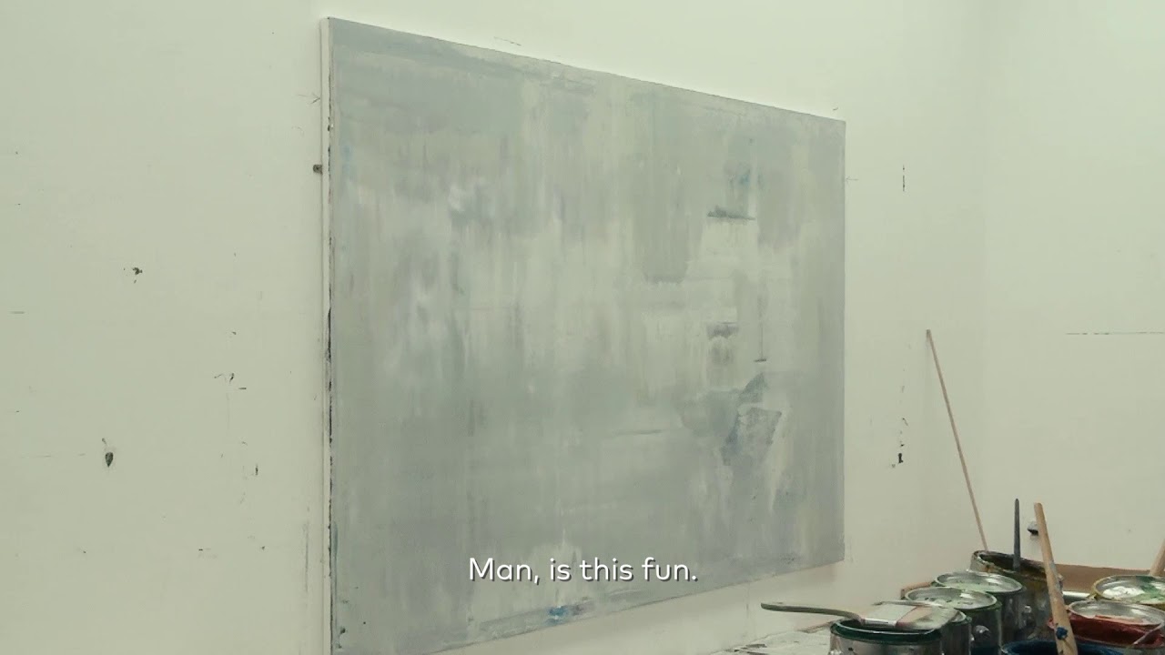 Gerhard Richter in his studio