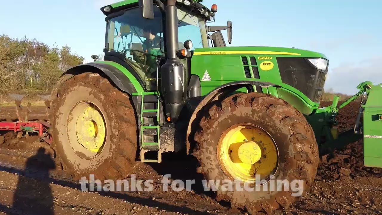 JOHN DEERE 6250R ULTIMATE EDITION PLOUGHING WITH KVERNELAND LO85 YORKSHIRE UK #farming