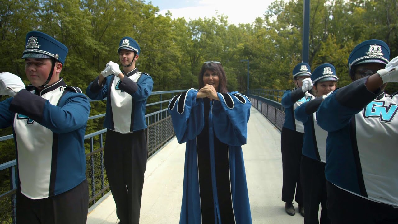 GVSU President Mantella on the way to Convocation