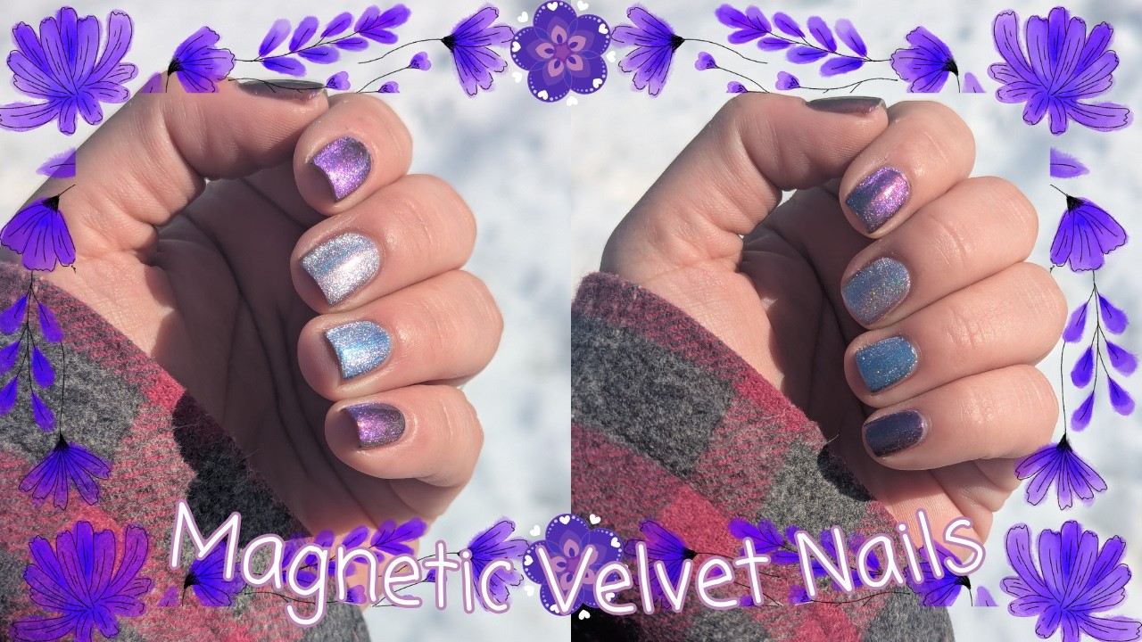 Polish Along! Velvet Style Magnetic Blue Purple Nails | Holo Taco Magnetic Attraction #polishalong