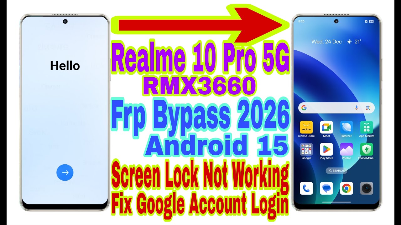 Realme 10 Pro 5G (RMX3660) Android 15 Frp Bypass 2026/Screen Lock Not Working/Fix Google Account