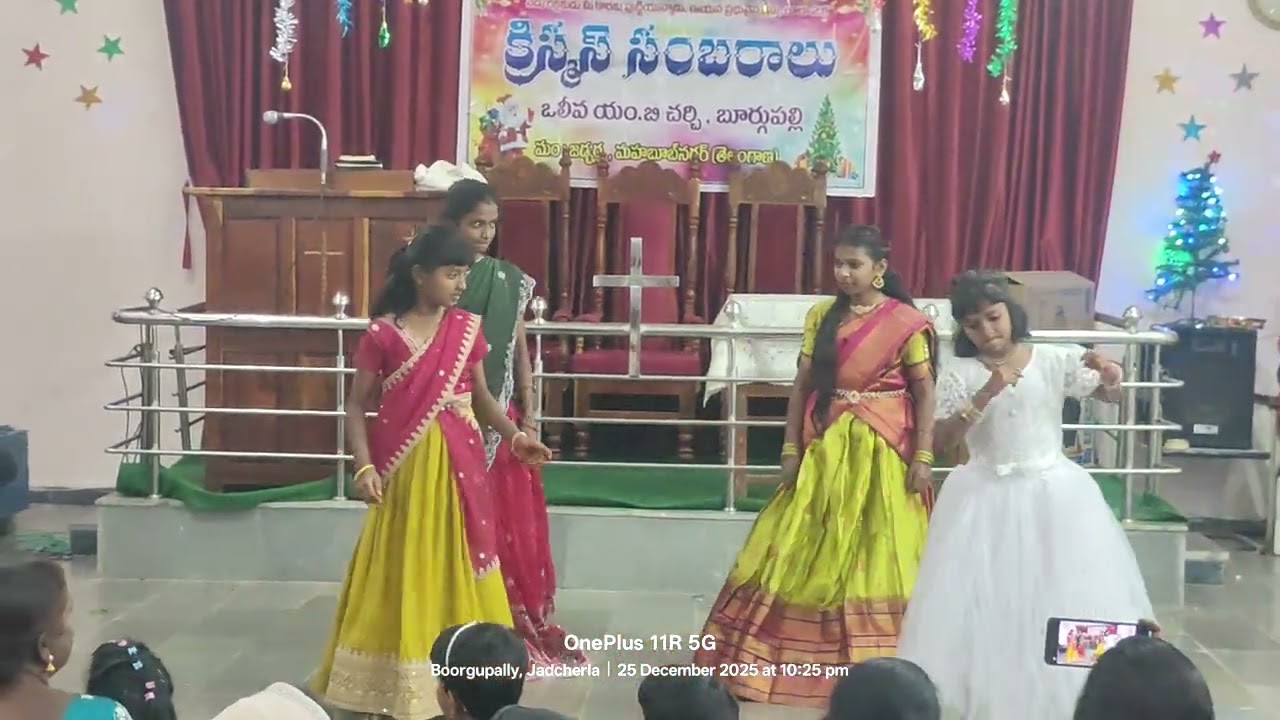 Yehova raja hai Song Dance by Sunday School children in Burgupally Jadcherla Dec 25,2025
