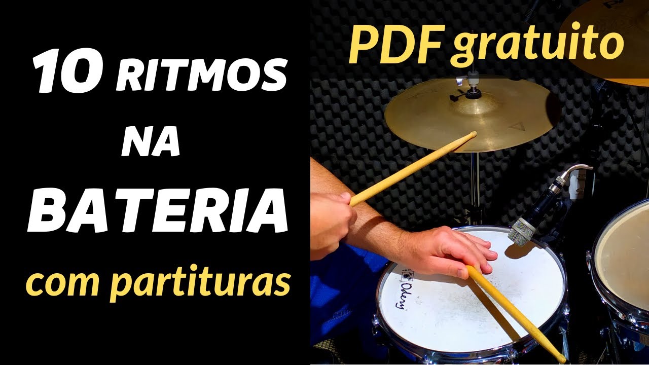 🔴 10 Ritmos na Bateria (Com Partituras)