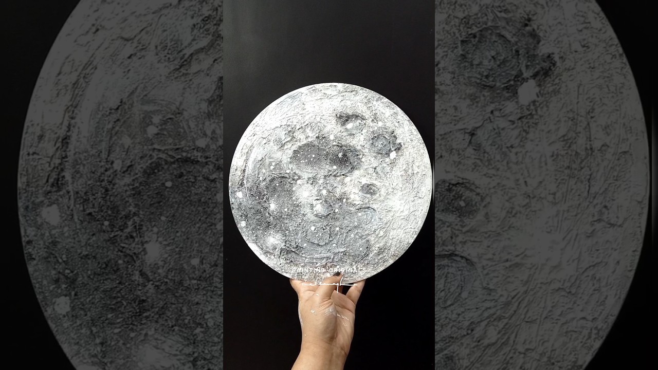 DIY 3D FULL MOON &bull; PLASTER OF PARIS MOON ART &bull; FULL MOON PAINTING