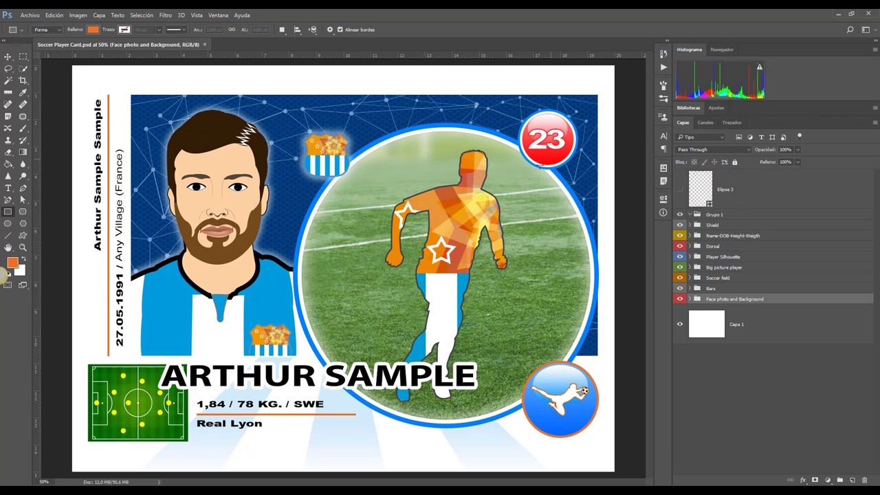 Soccer Card Tutorial - Photoshop Variables and Datasets