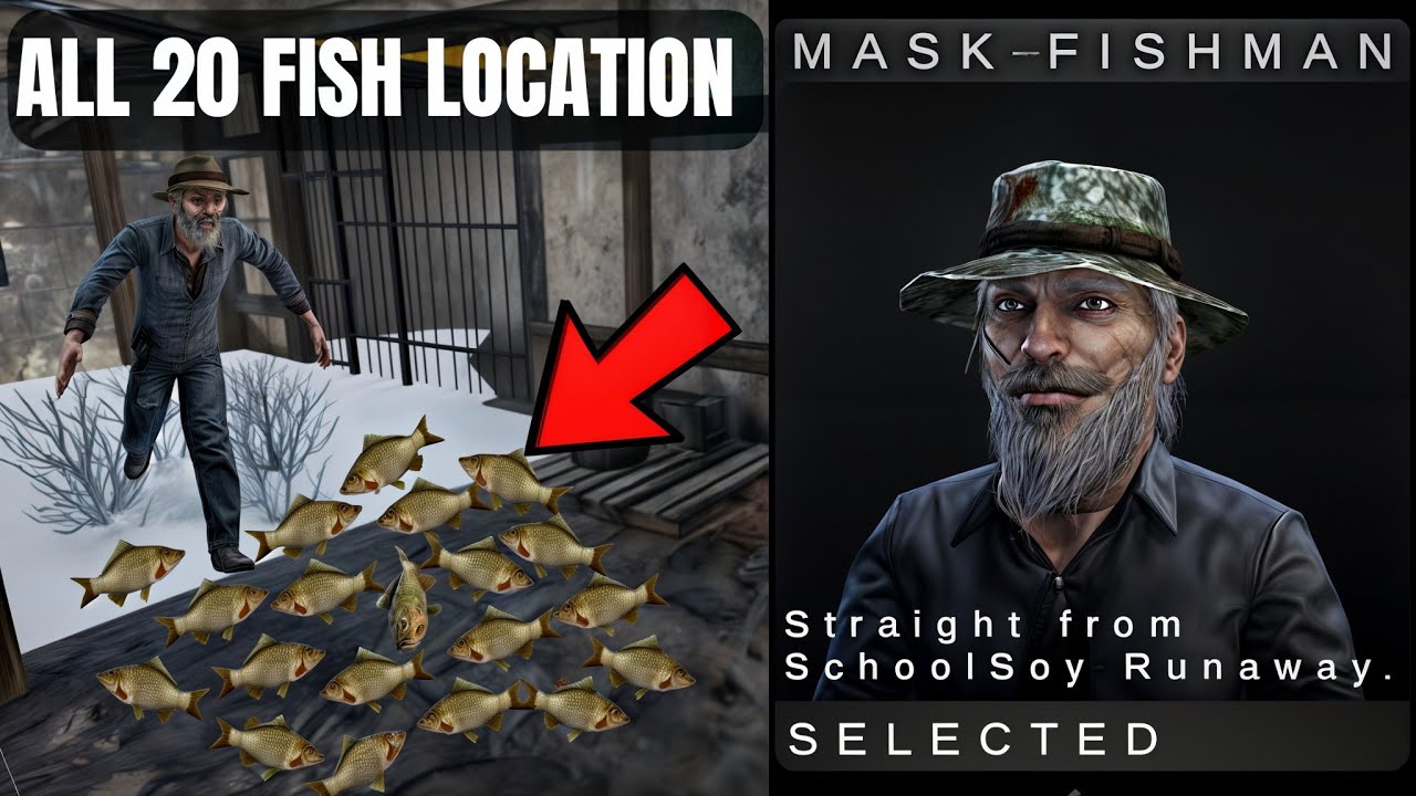 How to Get FISHMAN MASK in METEL HORROR ESCAPE | All 20 Fish Location