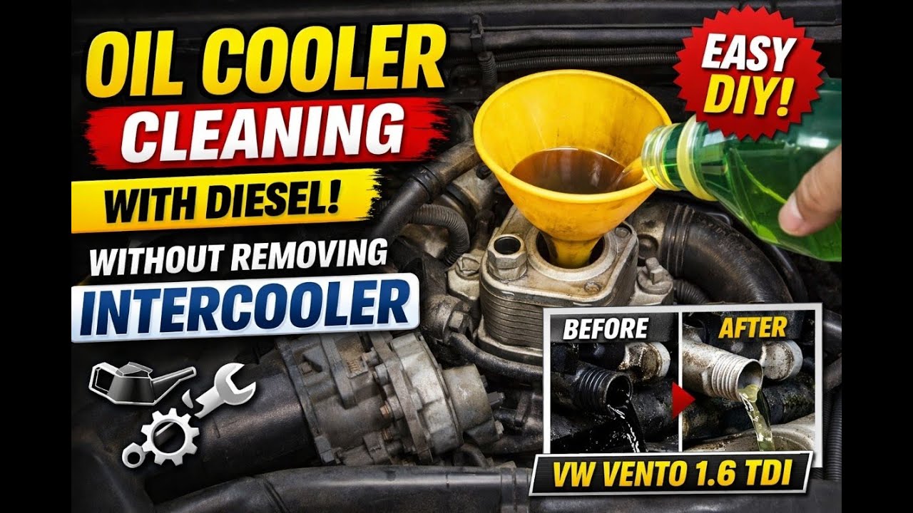 VW Vento 1.6 TDI Oil Cooler Cleaning at Home (Without Removing Intercooler)