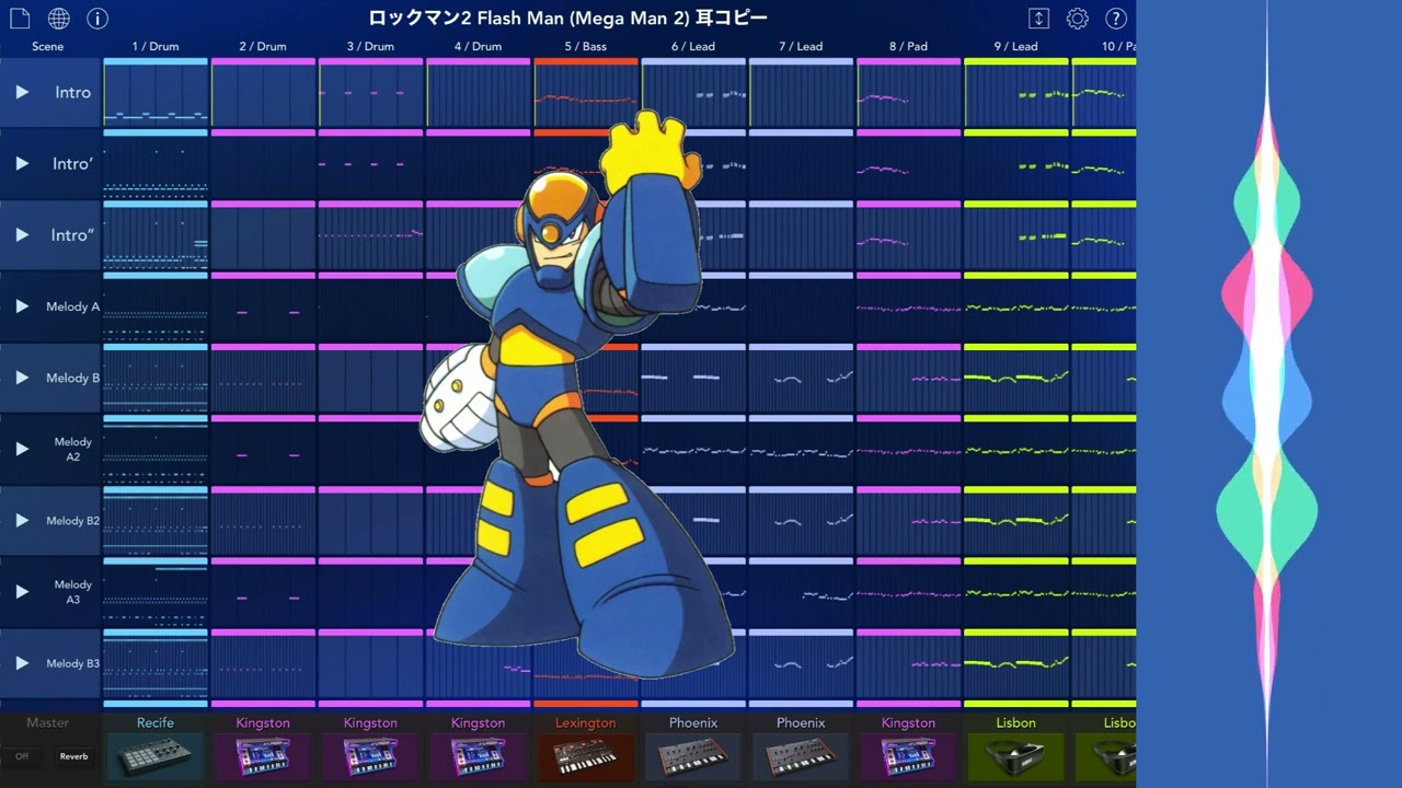 Mega Man 2 Flash Man Stage Music (Korg Gadget Arr.) ロックマン2 フラッシュマン ステージBGM アレンジ 耳コピー Mastered