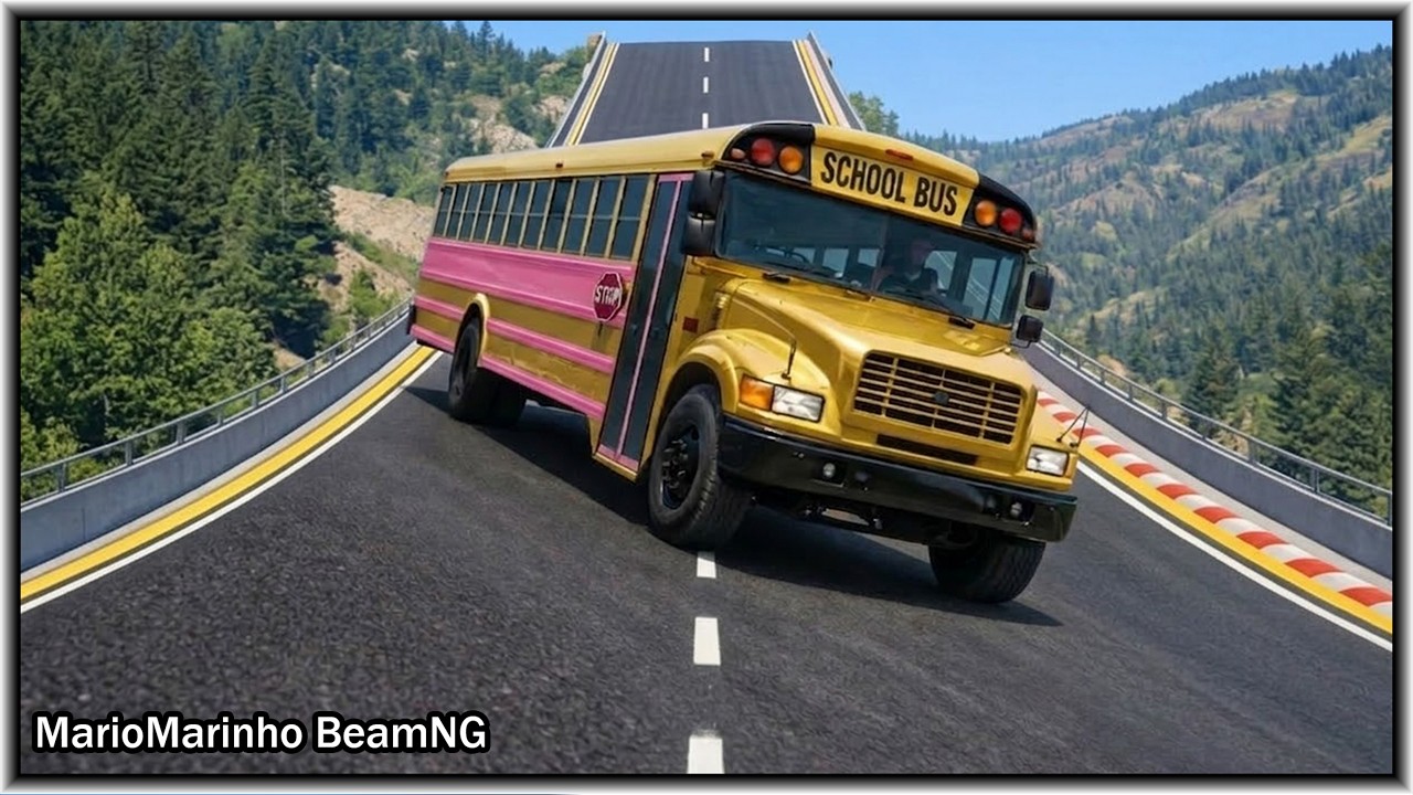Random School Bus Jumps & Destruction #3 | BeamNG.drive