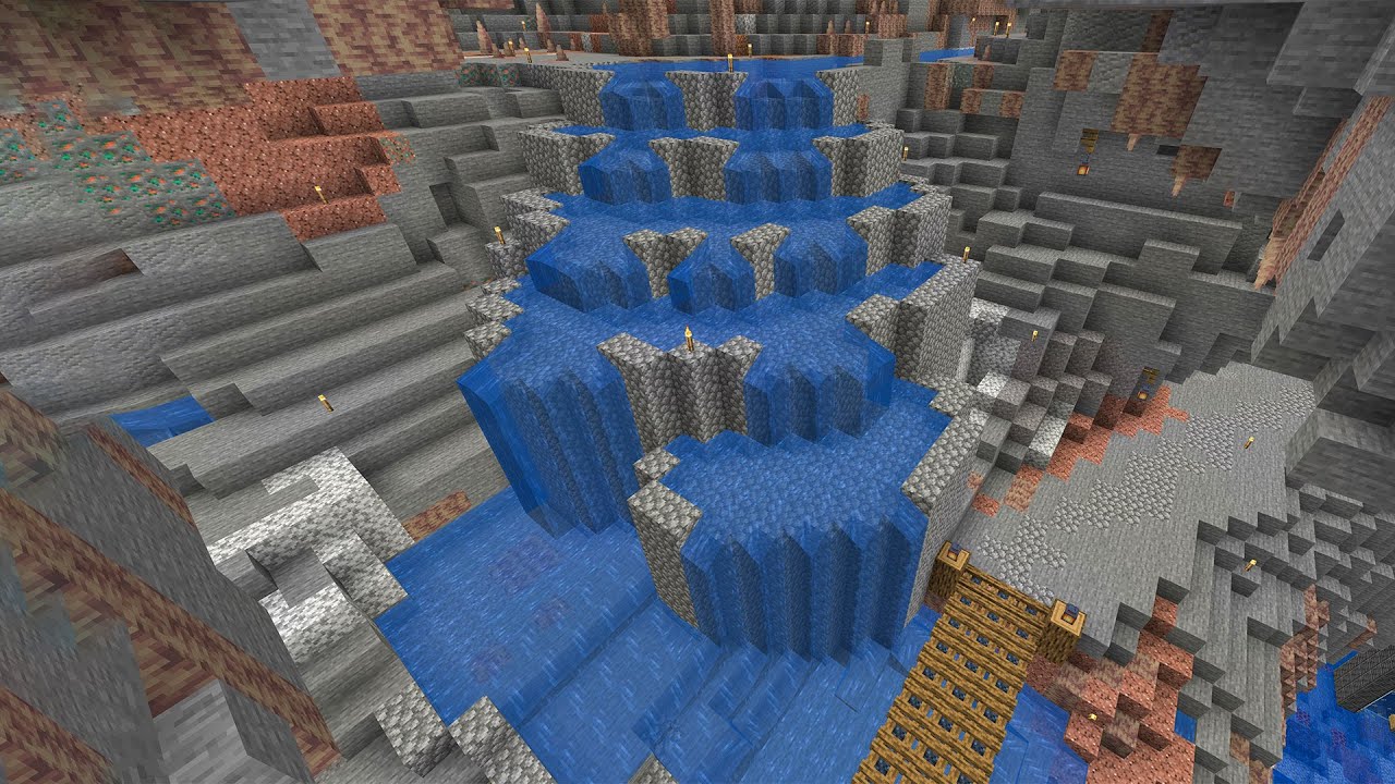 地下空間に巨大地下水路できました！PART65【マイクラ】