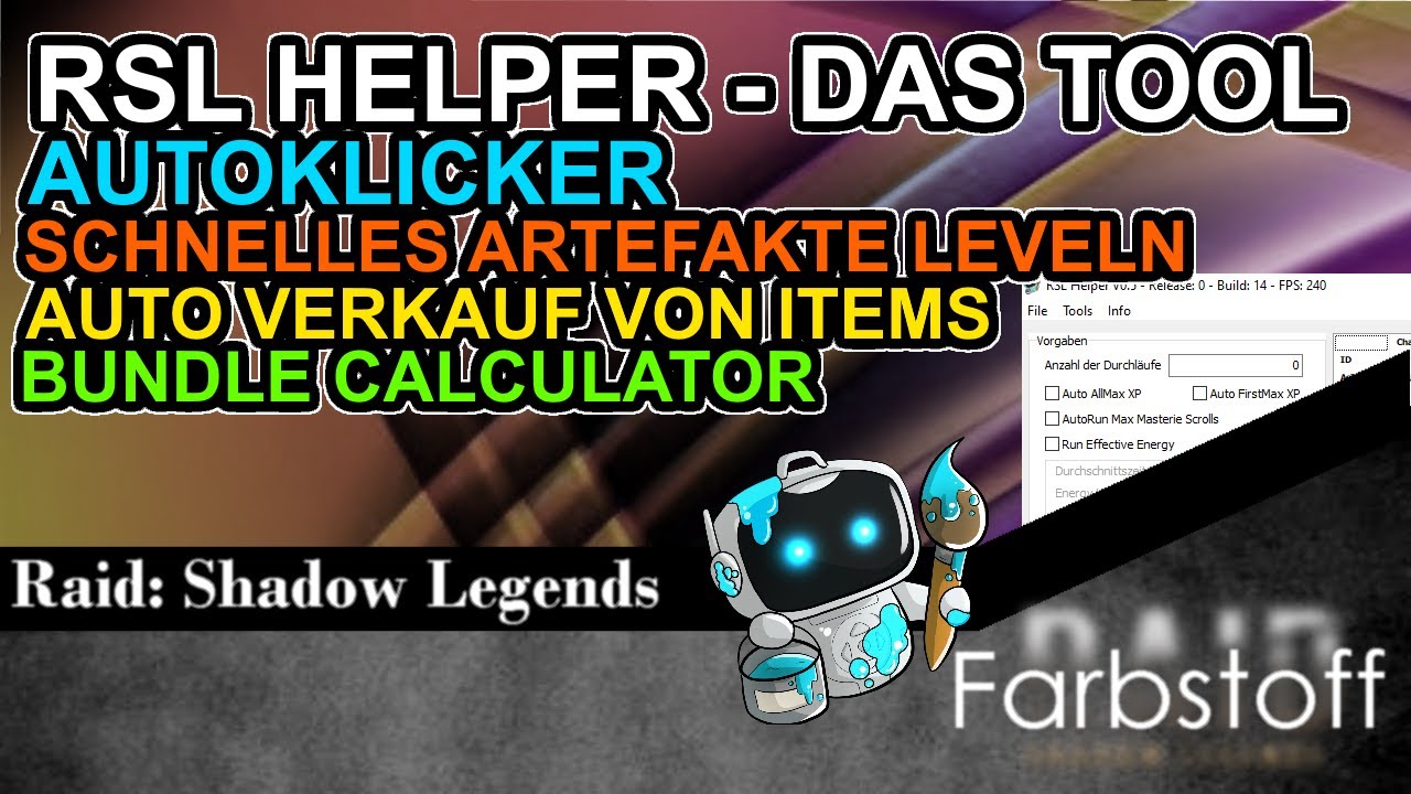 Raid: Shadow Legends - RSL Helper - DAS TOOL ! - Autoklicker - Schneller Artefakte leveln - AutoSell