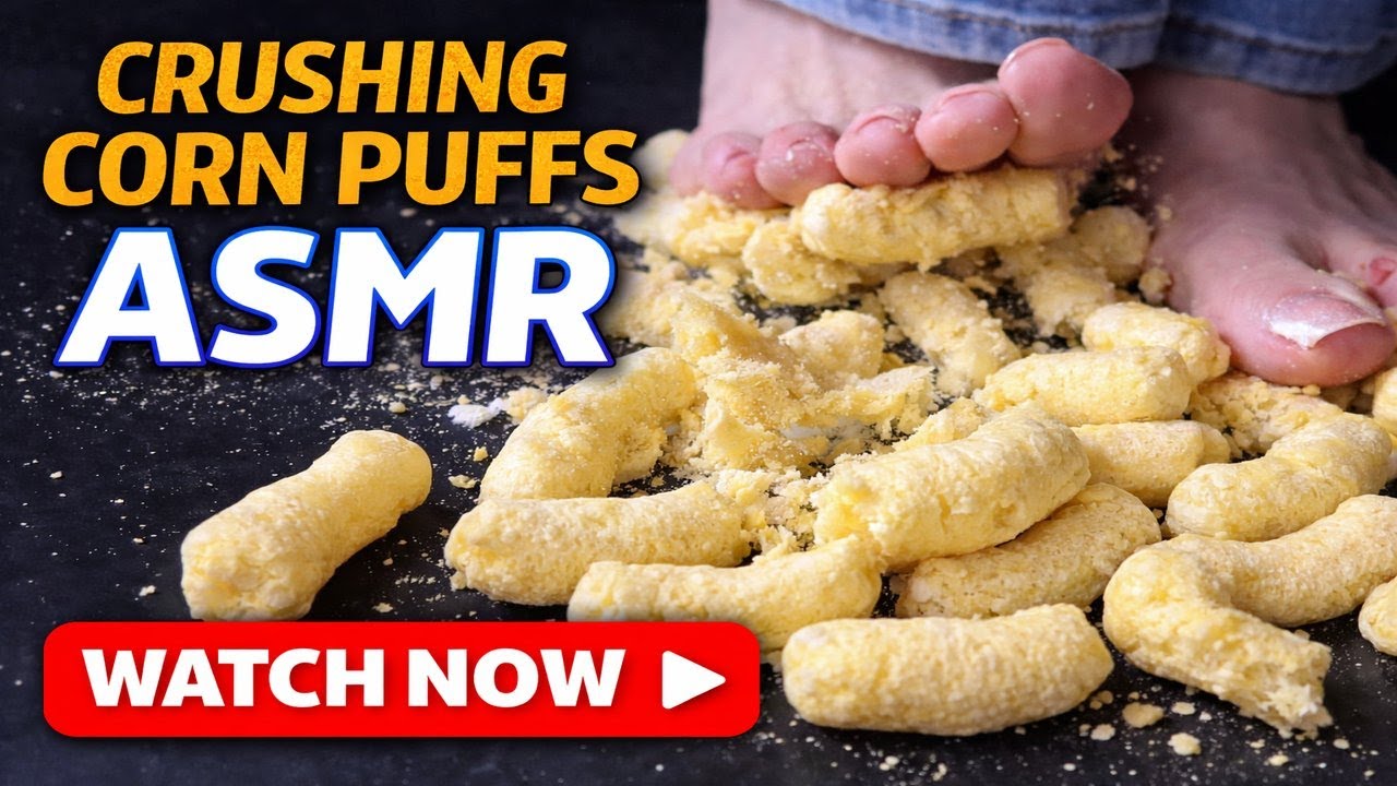 Barefoot Crushing Corn Puffs 👣✨ ASMR + Whispers