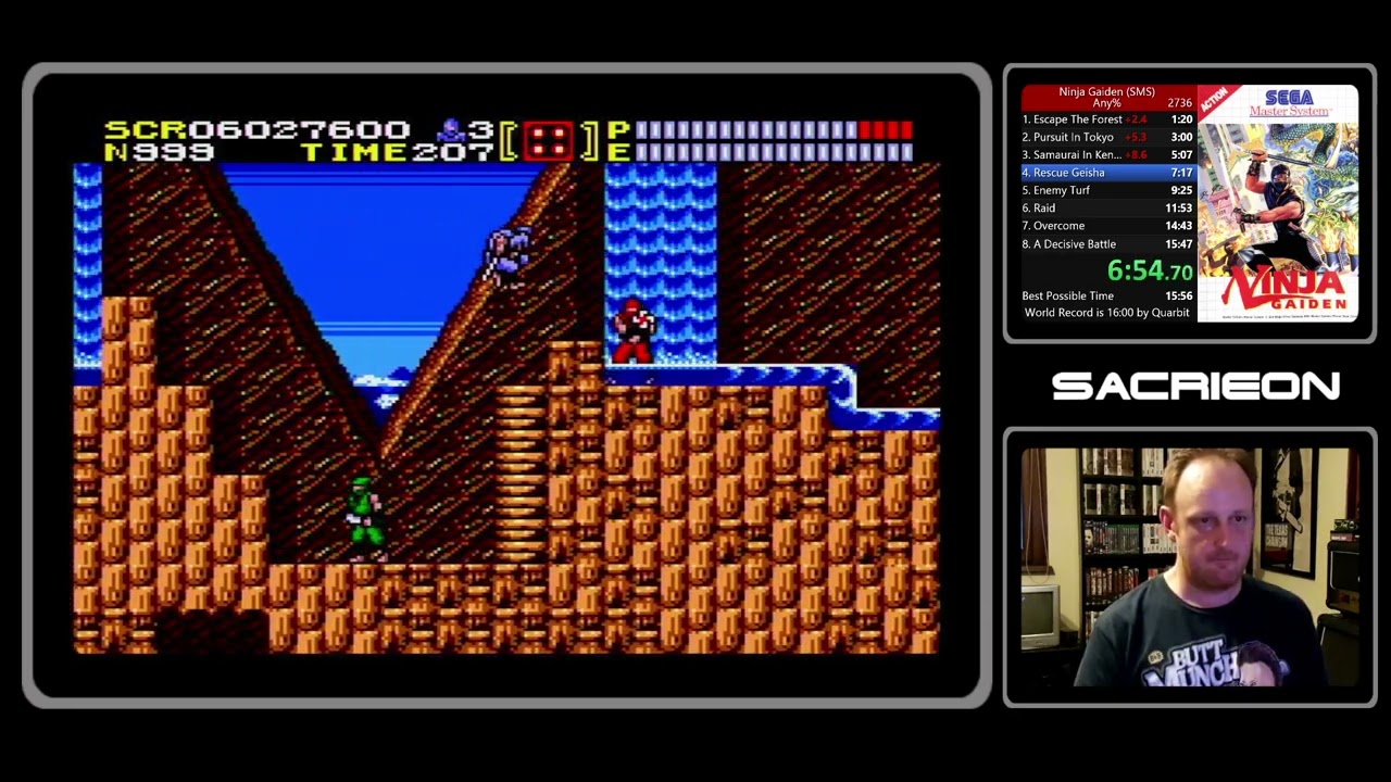 Ninja Gaiden SMS Any% Speedrun in 16:07.02 - Sega Master System