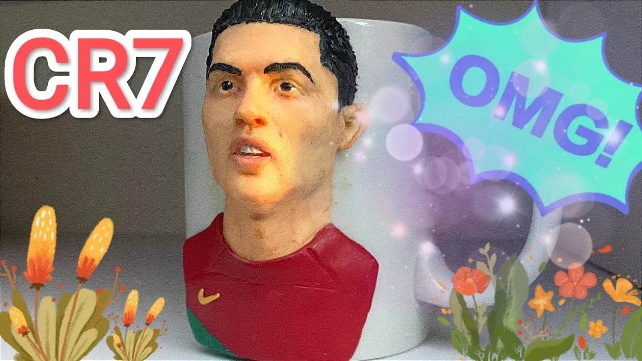 let's make cristiano Ronaldo with polymerclay on mug #cr7 #polymerclay #soccer