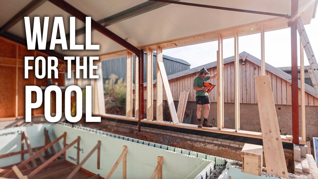 SWIMMING POOL IS NOW INDOORS! - Framing walls and big drainage install