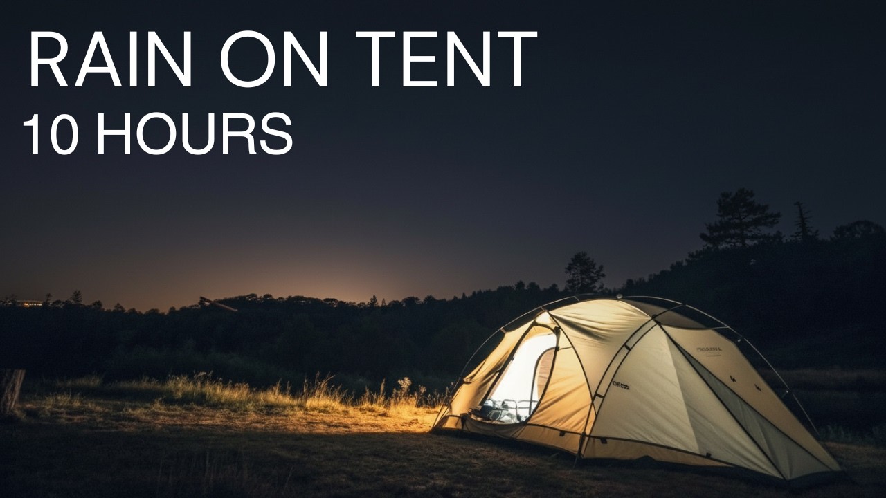 10 Hours Rain on Tent + Forest Ambience 🌧️🌲 – Camping Sleep Sounds (Black Screen)