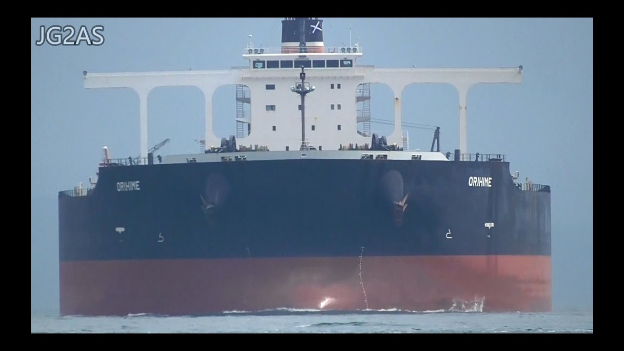 [巨大船] ORIHIME 鉄鉱石船 Ore carrier 日本郵船 NYK 関門海峡 2016-OCT