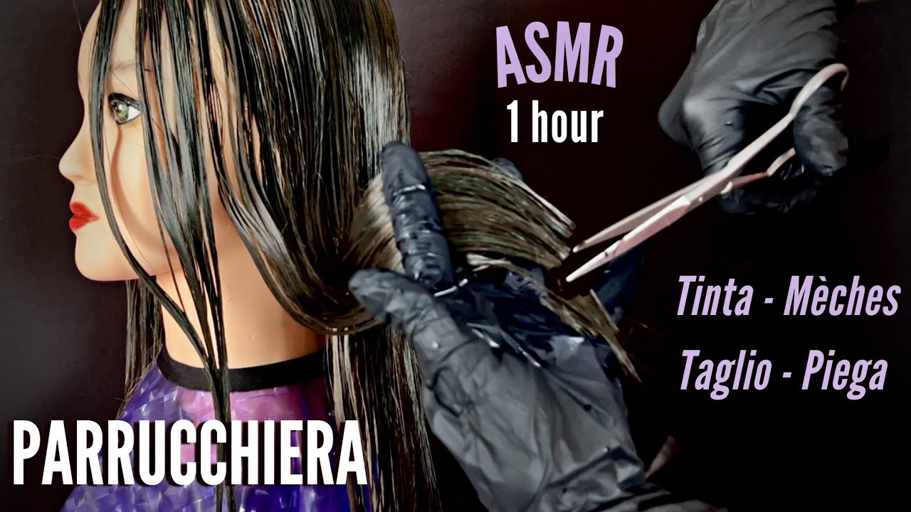 ASMR PARRUCCHIERA Tinta Capelli con Mèches, Taglio, Piega e Brushing |1ORA di Tingles e Rilassamento