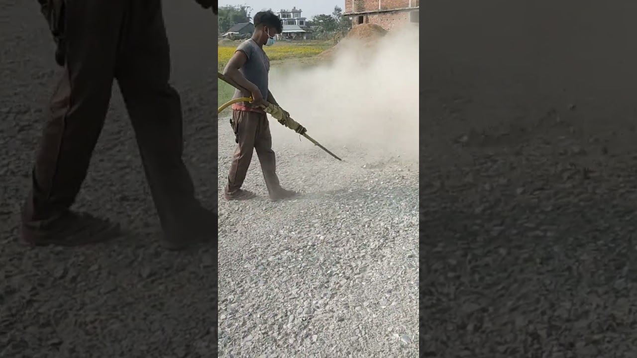 village road construction work..