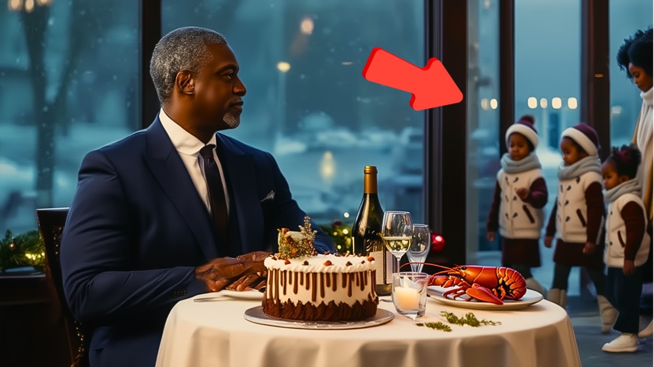 LONELY BLACK BILLIONAIRE DINES ALONE ON HIS BIRTHDAY-THEN A SINGLE MOTHER AND HER TWIN DAUGHTERS ARR