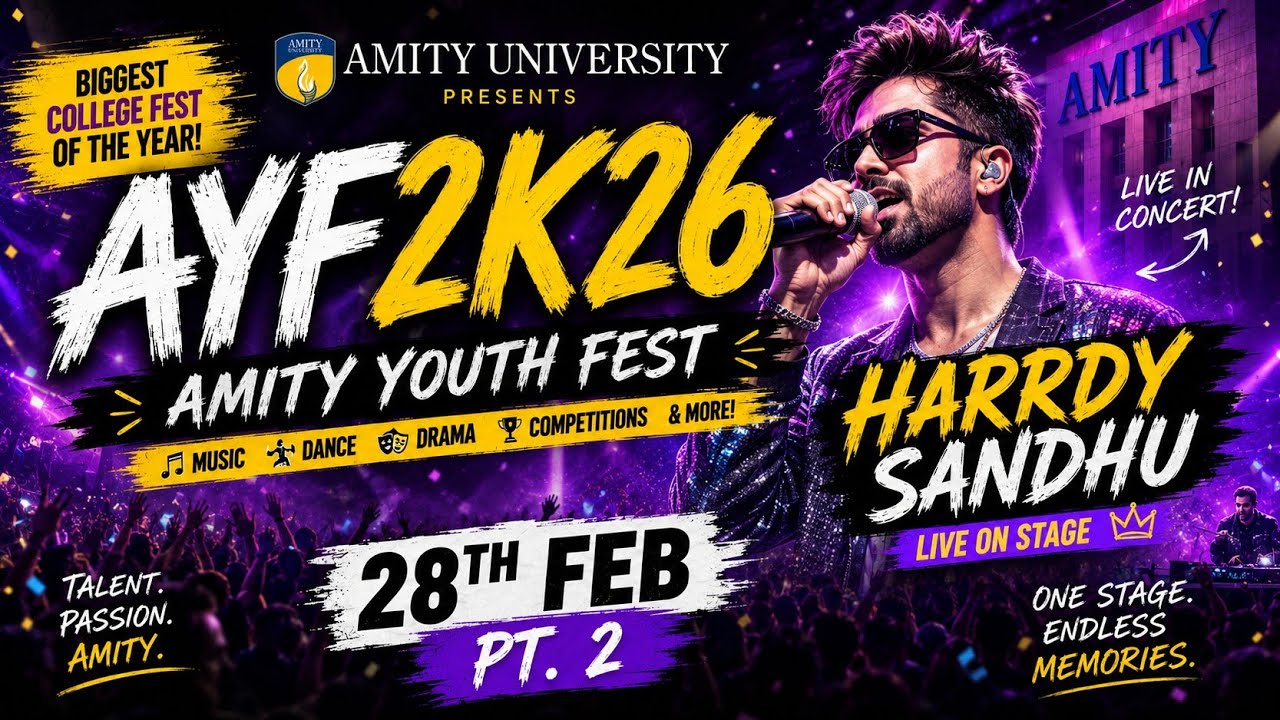 HARRDY SANDHU AT AMITY 🔥✨️ | DAY 2 VLOG | 28th Feb | AYF 2K26 | PT. 2