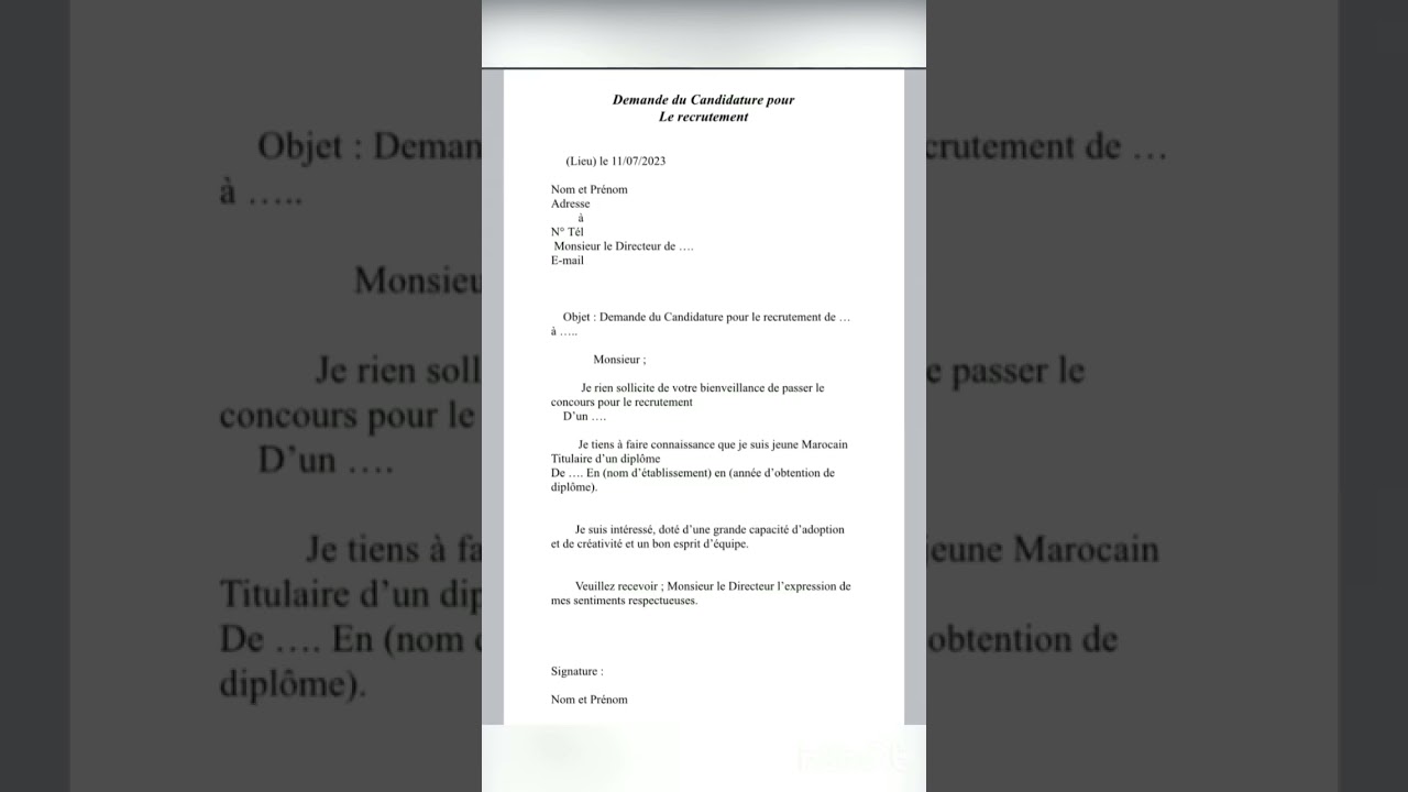 Demande du Candidature pour le recrutement📌 monday motivation