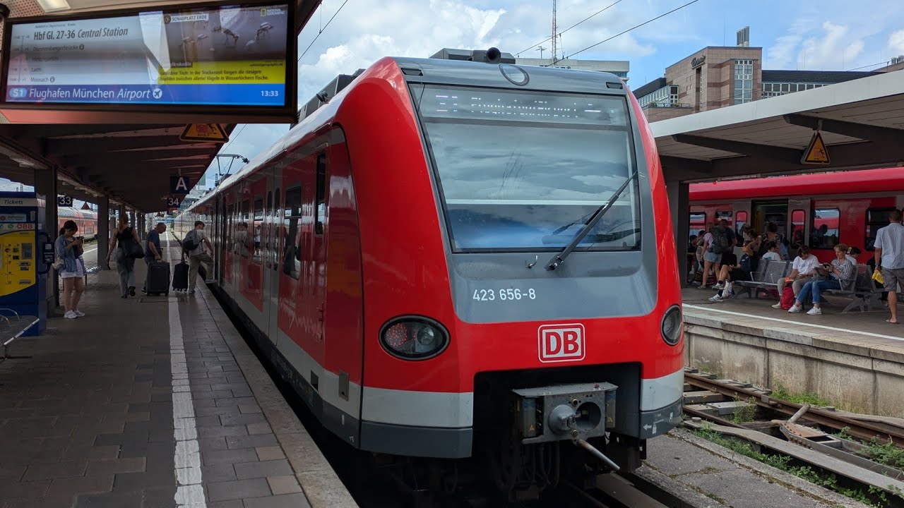 S-Bahn München|Mitfahrt in der BR423 auf der S1 von Hauptbahnhof Gl. 27-36 bis Flughafen München