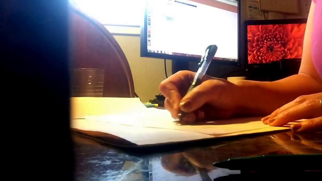 Educational ASMR: Grading papers (writing, paper, counting, minimal inaudible whispers, music)