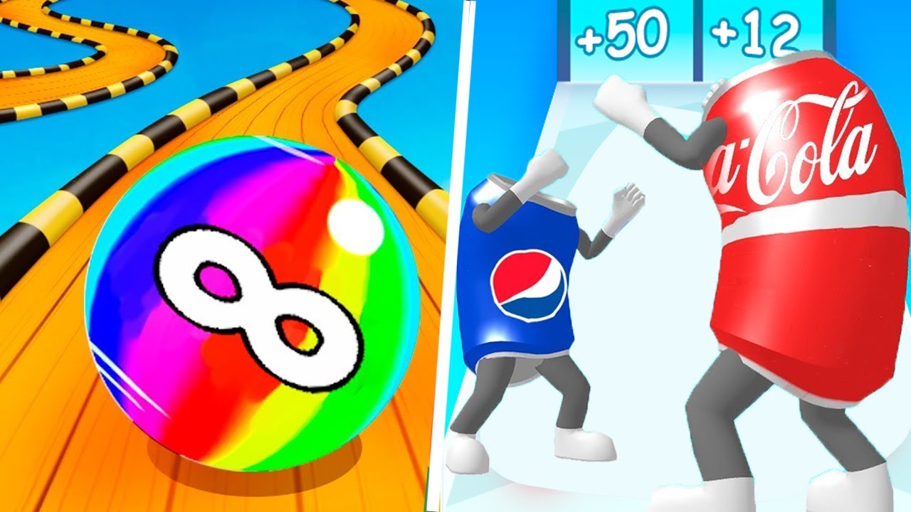 New Levels: play 1107-1312 Games in Ball Run Infinity, Pepsi n Coke War  - Mobile Games Walkthrough