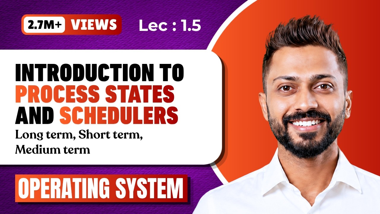 L-1.5: Process States in Operating System| Schedulers(Long term,Short term,Medium term)