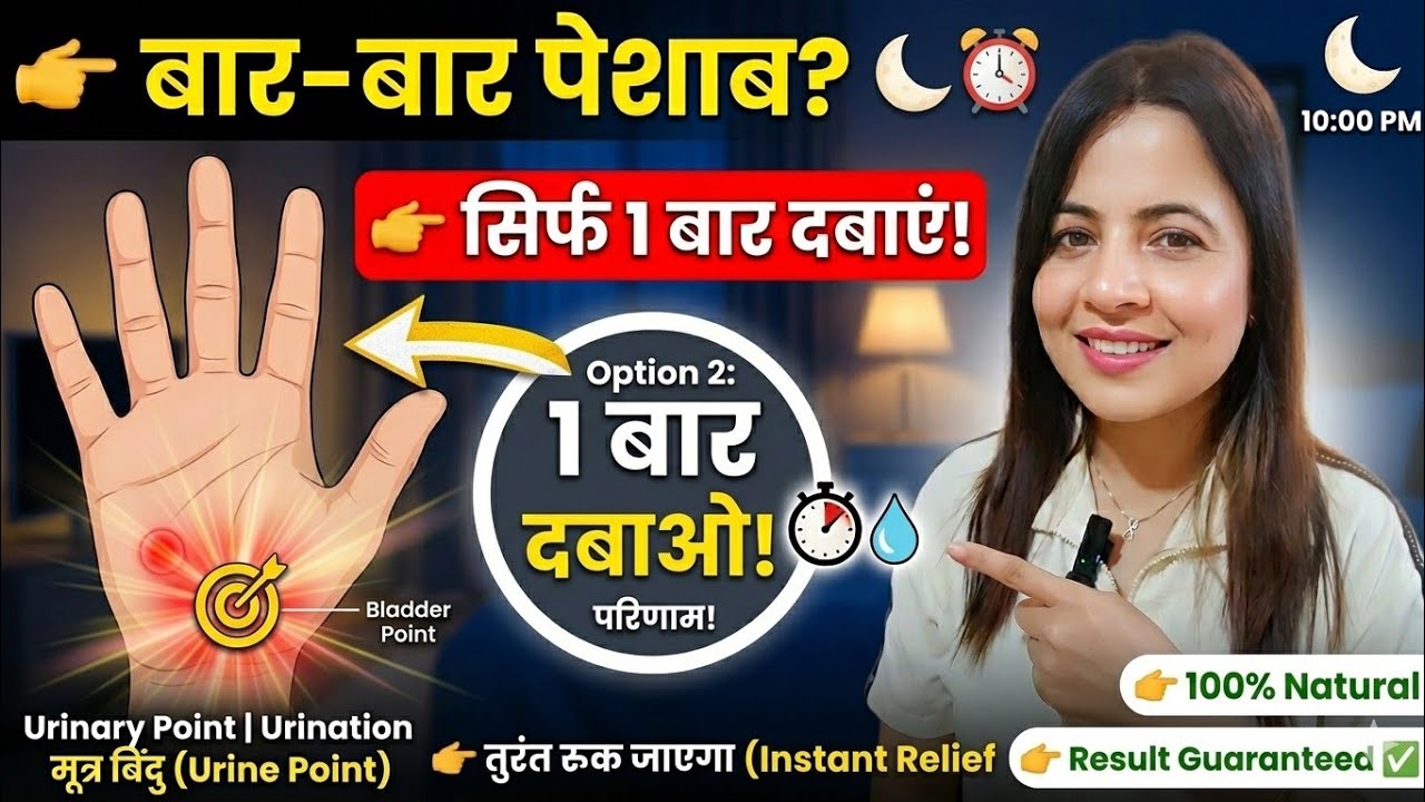 सोते हुए 1 बार दबा लो अगर बार बार पेशाब आता है /Hand Reflexology for Frequent Urination