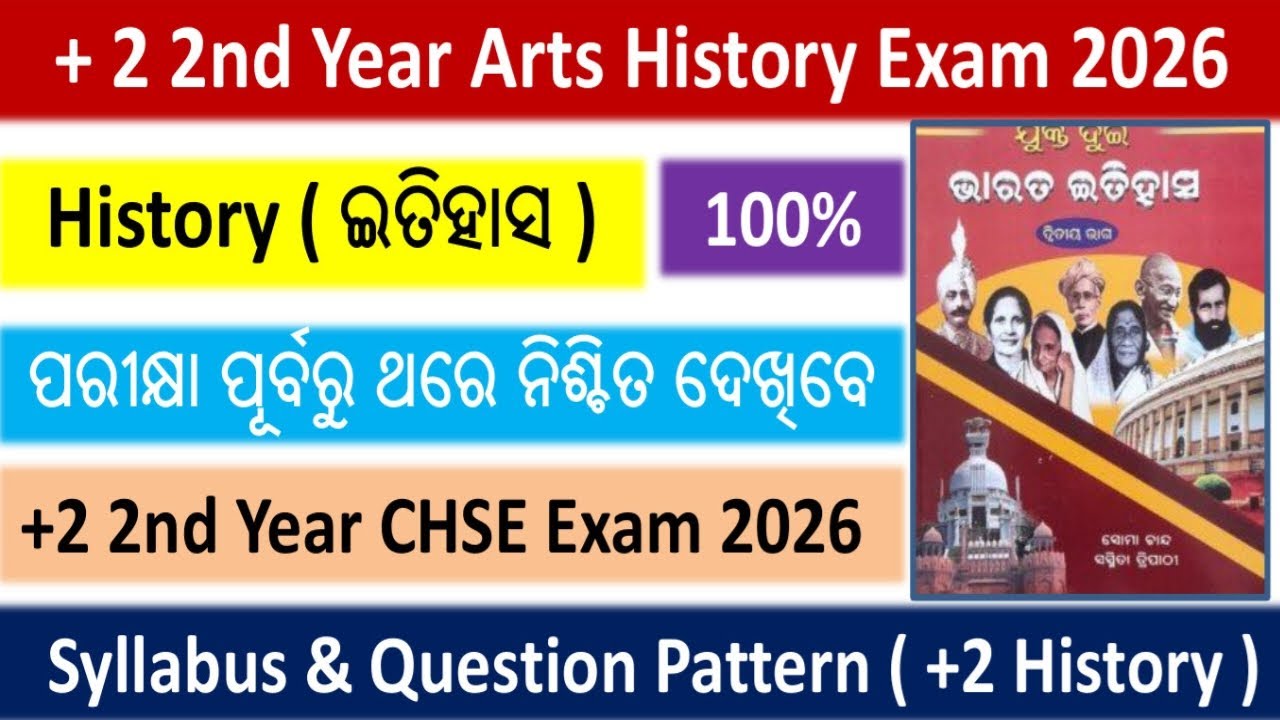 +2 2nd Year CHSE Exam 2026 || +2 2nd Year History Question Pattern || Syllabus And Question Pattern