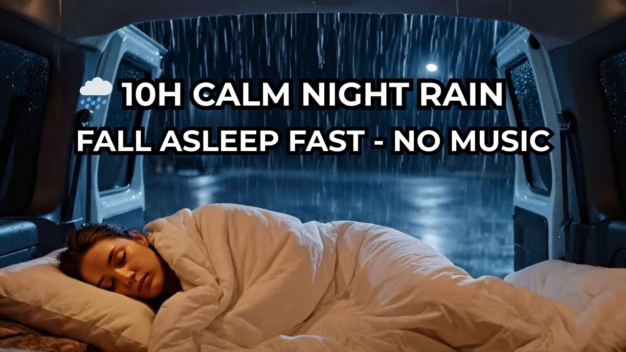 Rain in Car with Thunder on Window | Deep Sleep Rain Sounds for Insomnia | 10 Hours