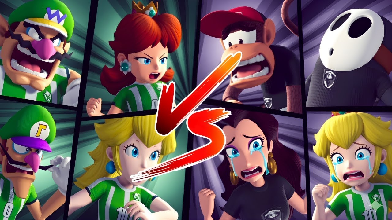 Mario Strikers Battle League – Daisy vs Diddy Kong & Toad vs Yoshi | Epic Football Match
