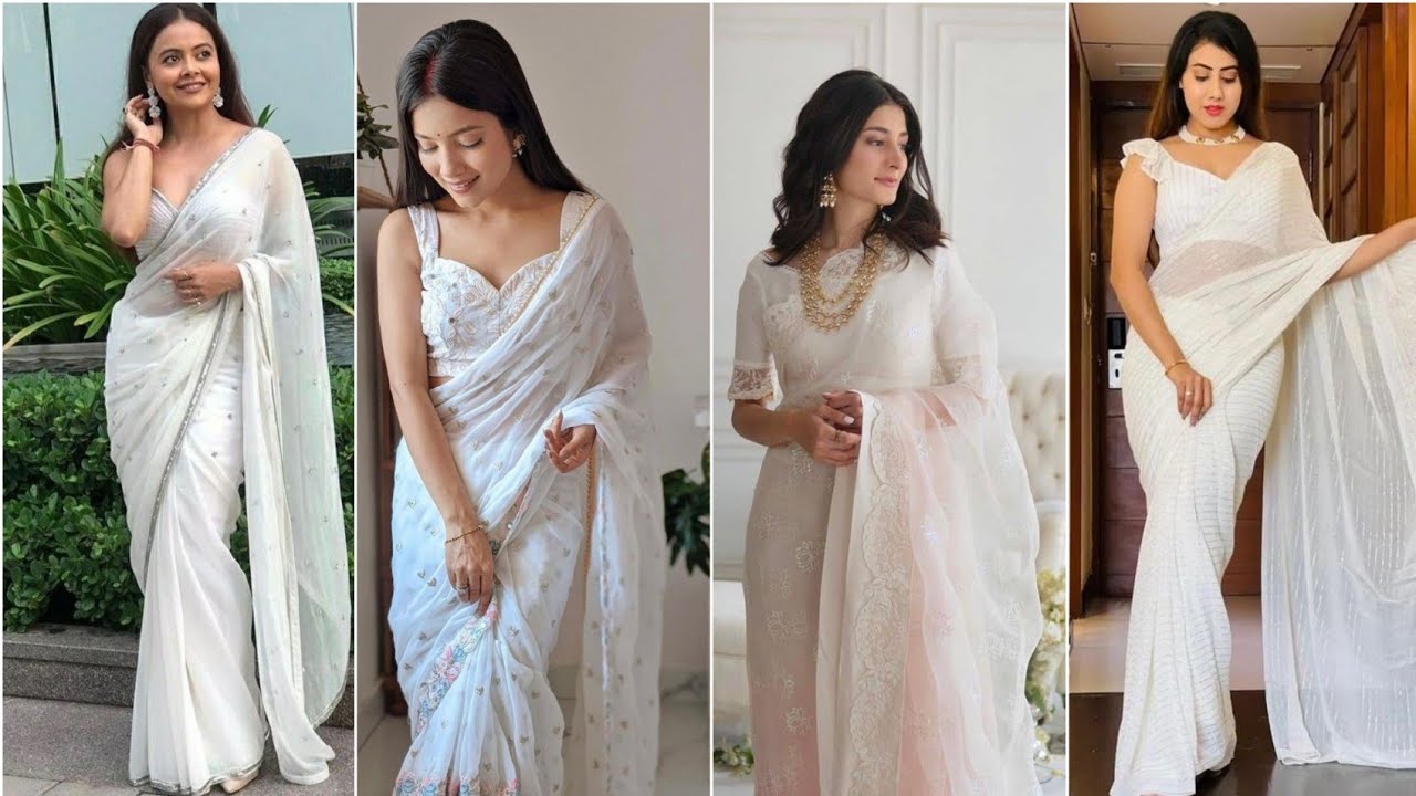 Latest White Color Saree Collection || White Saree Designs || New White Saree Designs