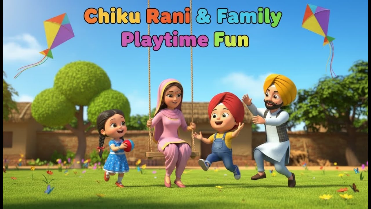 Town Star Kids | Punjabi Kids Cartoon | Chiku Rani & Veer Ji | Village Family Animation
