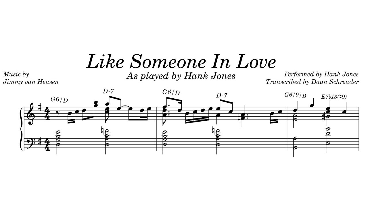 Hank Jones Plays Like Someone In Love | Piano Transcription