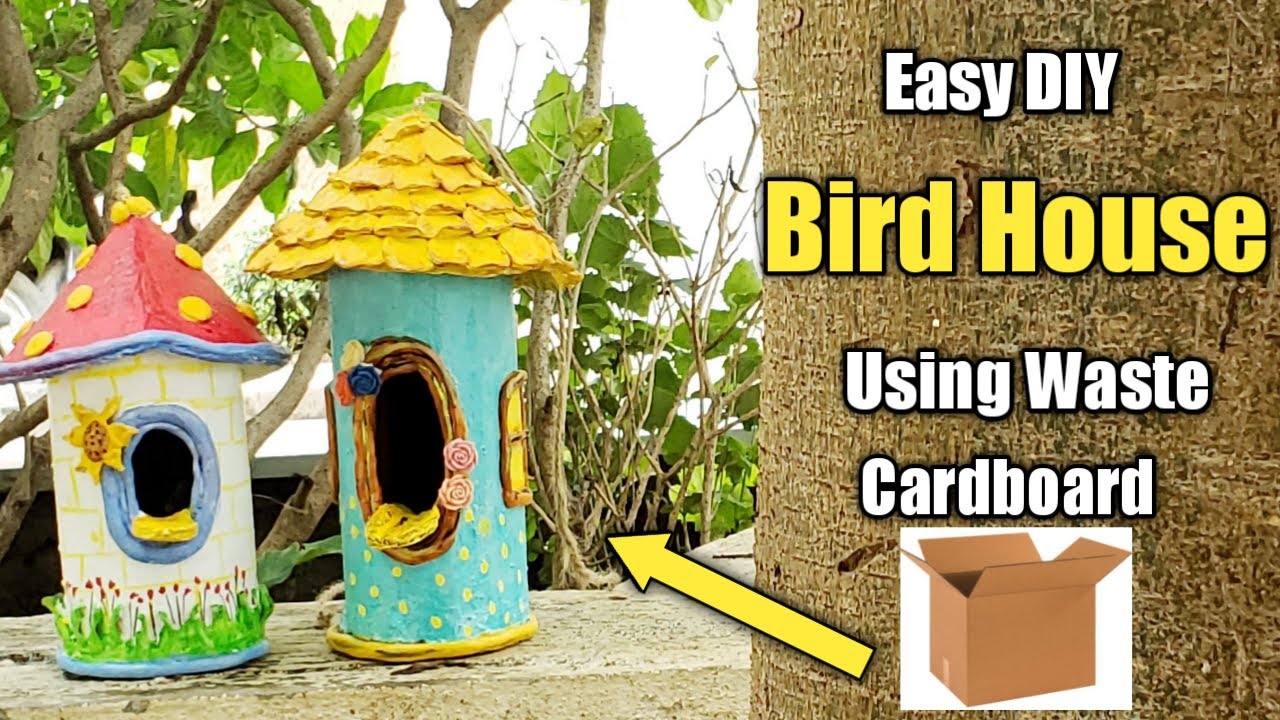 #birdhouse #diyprojects #cardboardcrafts| How To Make a Bird House for Balcony Decor  BestOutOfWaste