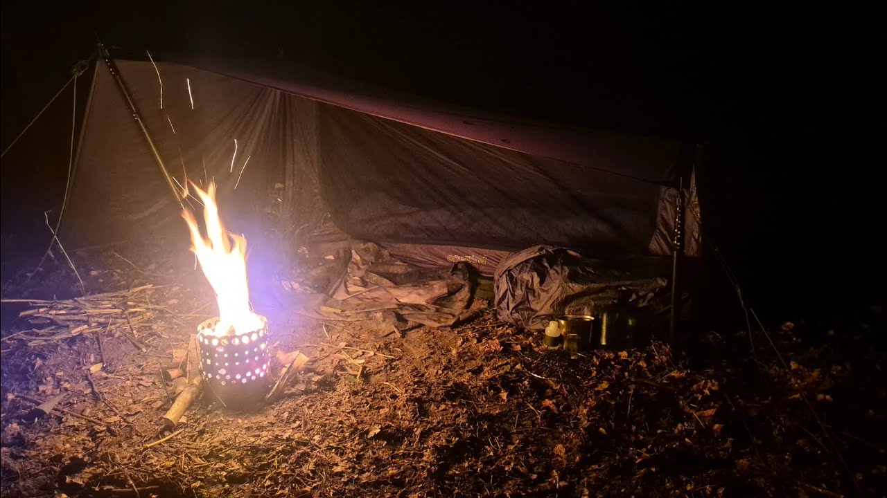 24h Solo Biwak bei Regen ☔️  #biwak #survival #bushcraft #germany #military