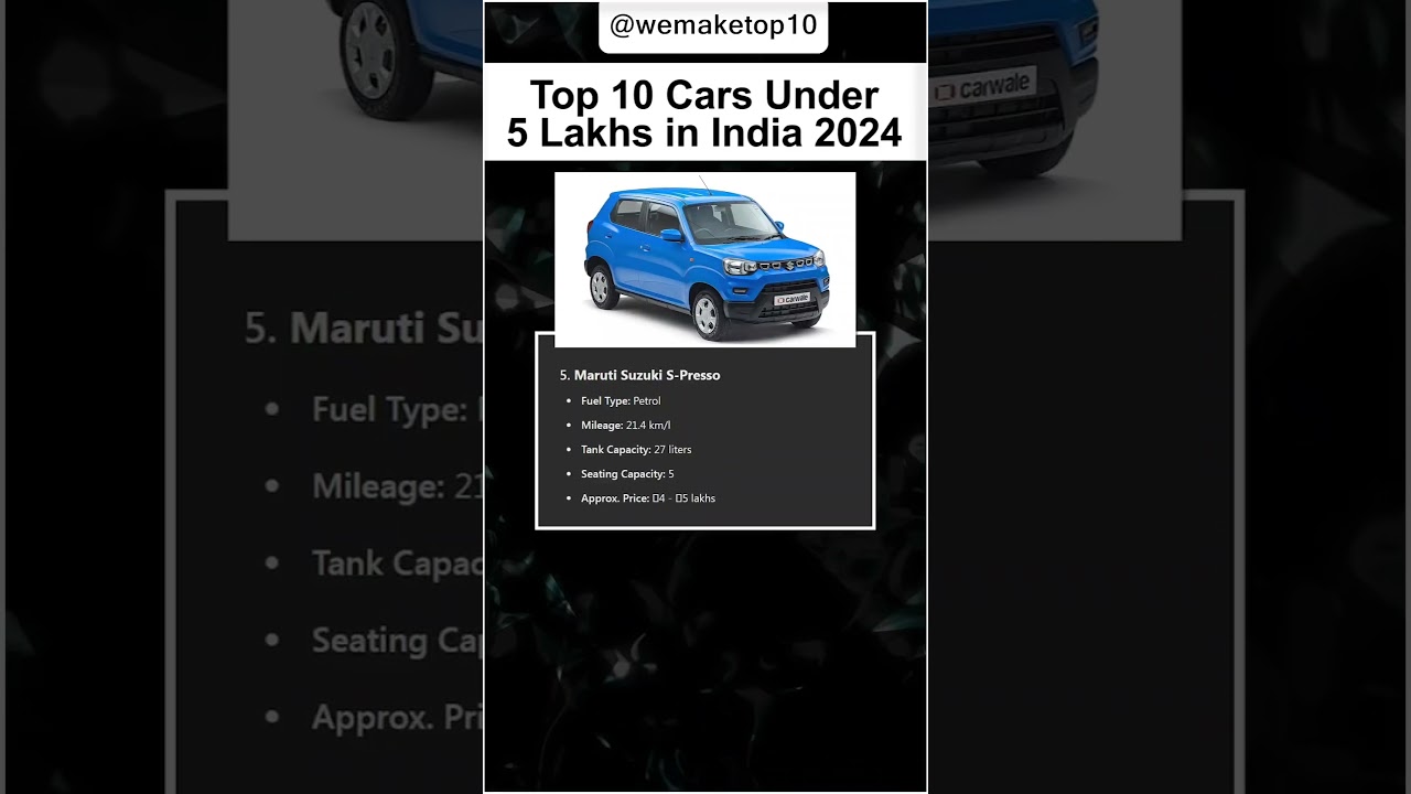 Top 10 Cars Under 5 Lakhs in India 2024 upcoming Navratri offer #navratri #cars #automobile #bestcar