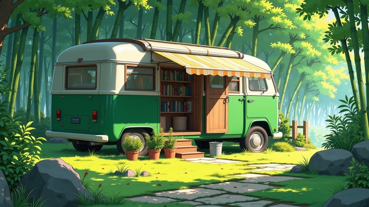 Chill Van Life Lofi Hip Hop 🎧 Cozy Bamboo Forest Reading & Study Music [ Chill Mix ]